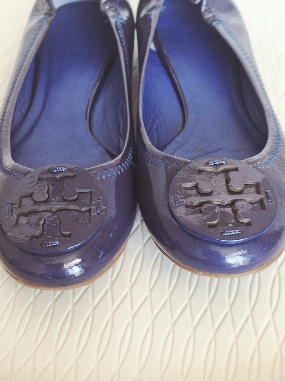 ❤️Tory Burch❤️ Patent Leather Ballet Flats in Deep Purple Sz 7.5M🤍